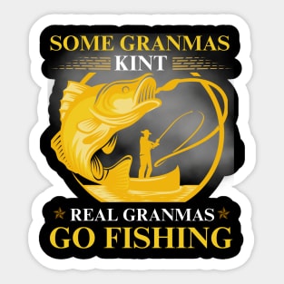 GRANDMAS GO FISHING Sticker